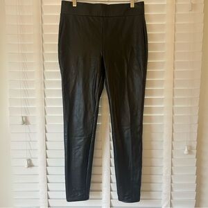 LOFT Faux Leather Pants Black Cropped Small